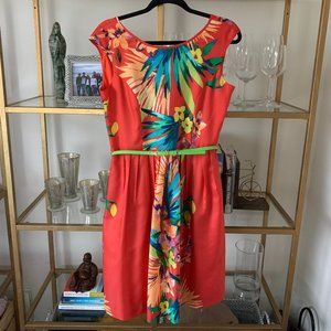 Coral, Tropical Ellen Tracy Dress Size 4